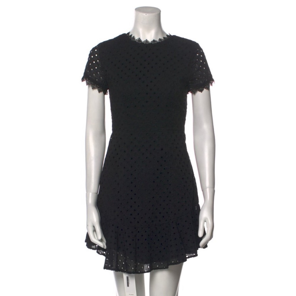 Elegant Black Eyelet Dress